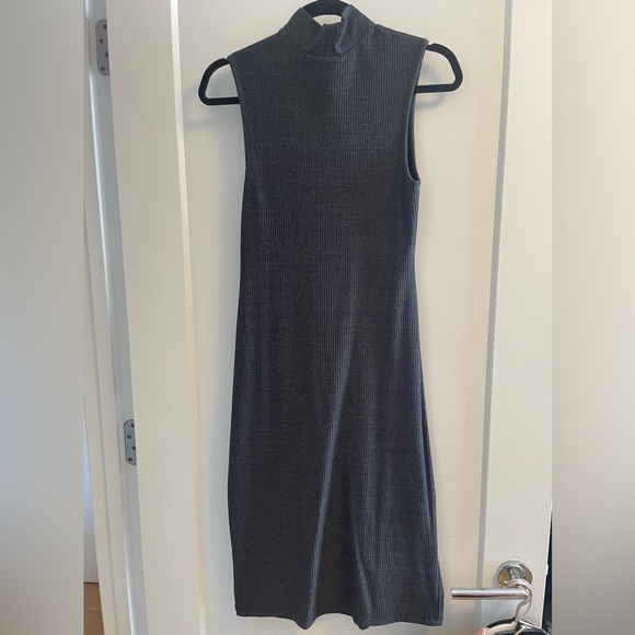 MOHNTON MADE Mock Neck Muscle Rib Dress - Picture 1 of 9